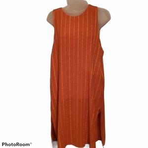 Avon Orange Striped Tunic Top sz Lg